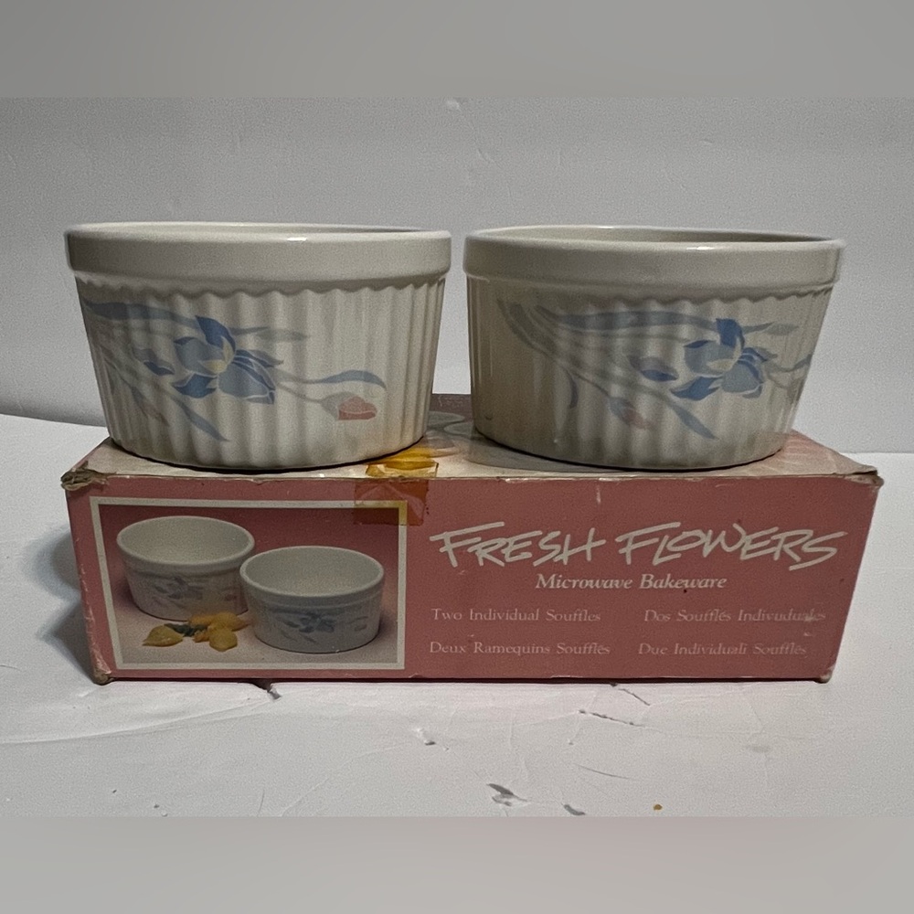 Fresh Flowers by Excel Two Individual Souffles Pink And Blue Flowers In Box